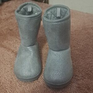 Kidgets Girls Gray Sparkle Boots 9/10.